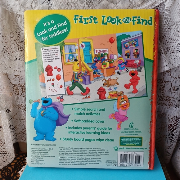 VINTAGE 2004 SESAME STREET ELMO & FRIENDS FIRST LOOK AND FIND BOOK FOR TODDLERS - Picture 6 of 15